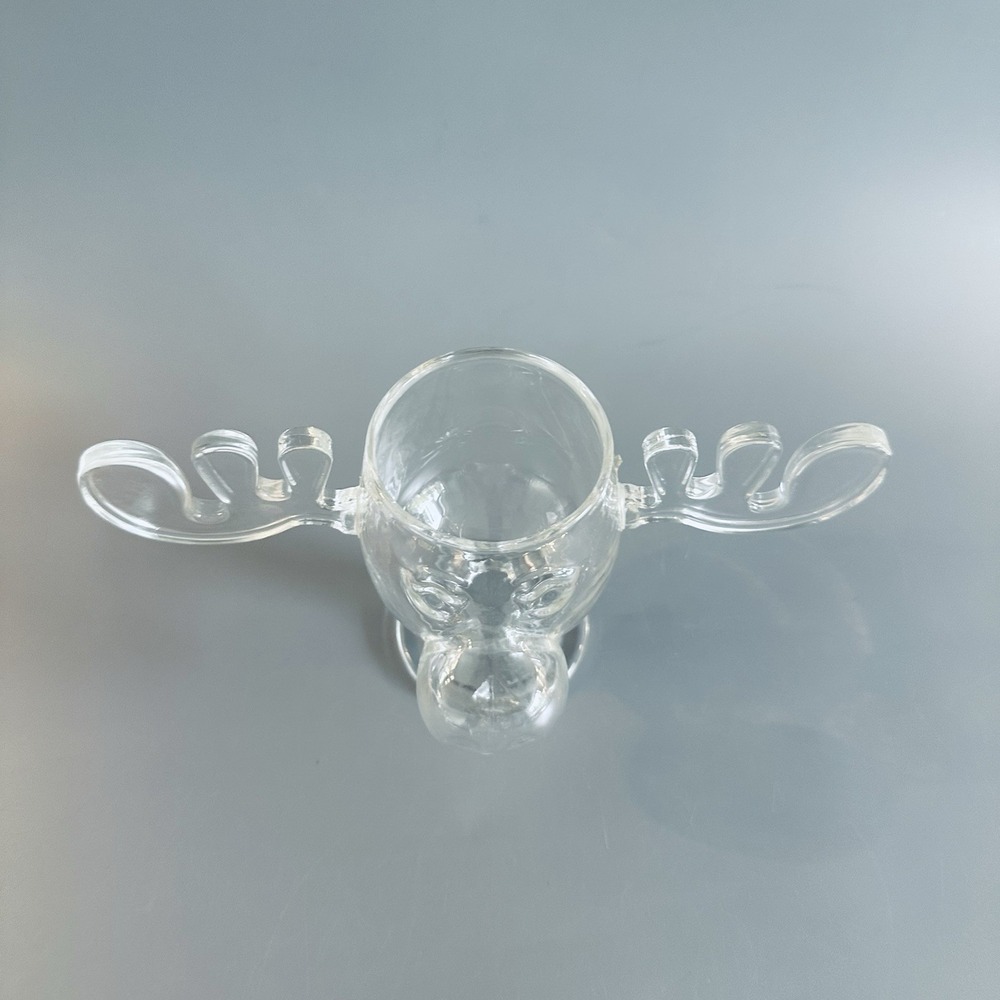 National Lampoon's Glass Moose Mug Christmas Vacation Moose Reindeer Head Clear - Picture 12 of 14